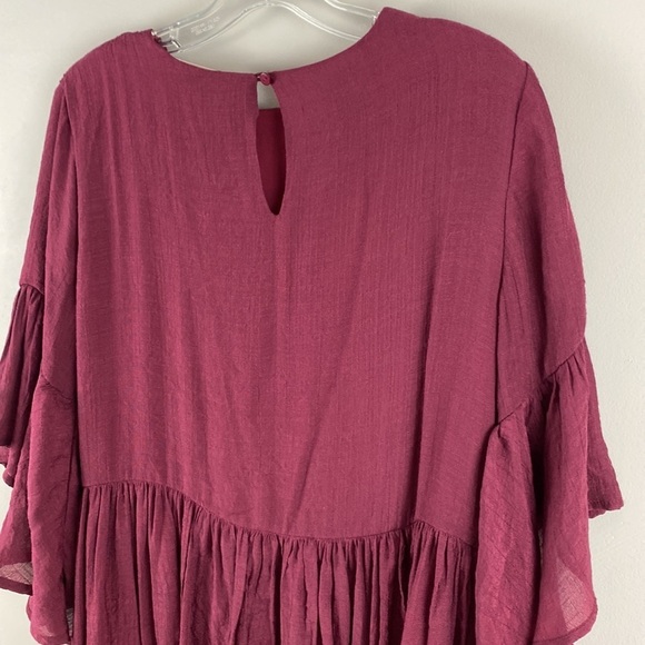 Alter’d State Burgundy Bell Sleeve Floral Dress / Tunic  Size Medium - Picture 11 of 13